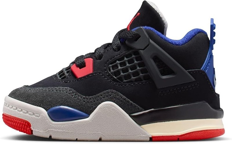 Toddler's Jordan 4 Retro OG Black/Fire Red-Deep Royal Blue (IB4387 003)