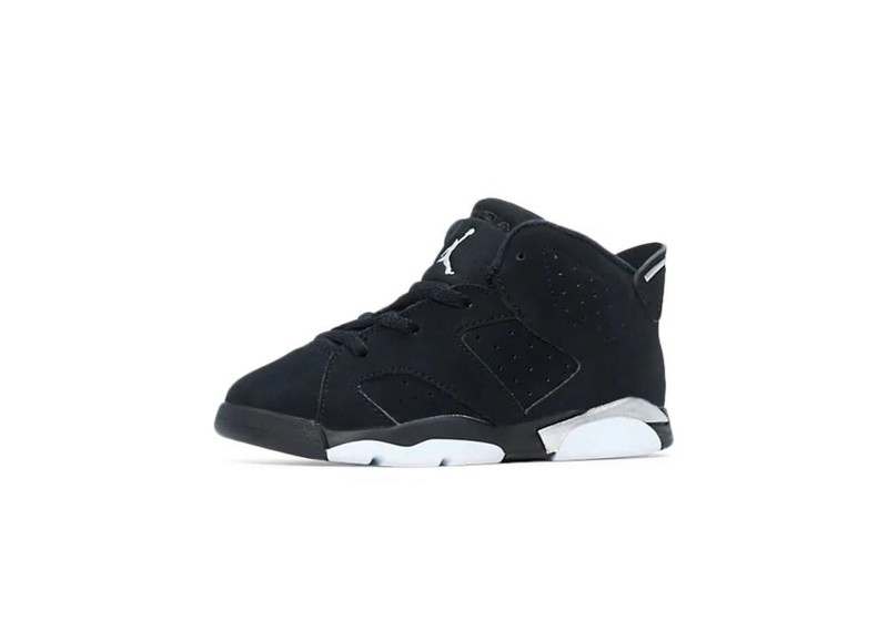 Toddler's Jordan 6 Retro "Black Chrome" Blk/Metallic Svr-Bk (DX6179 001)