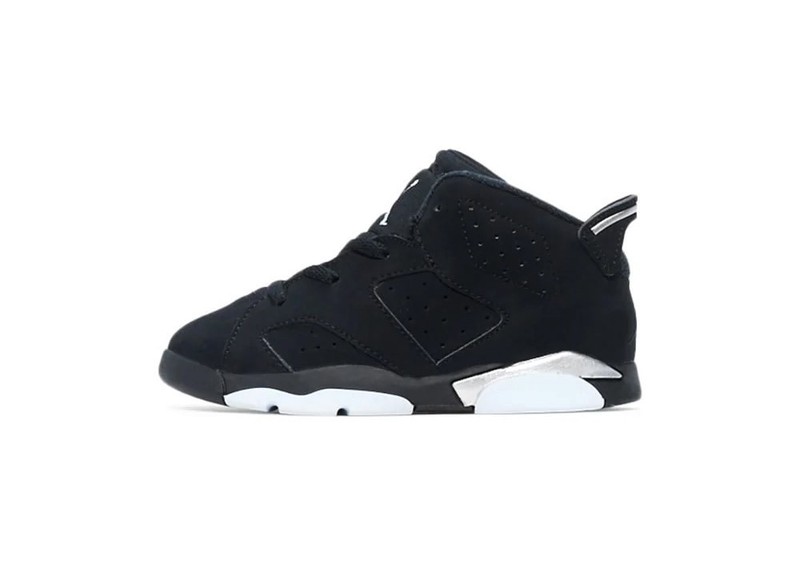 Toddler's Jordan 6 Retro "Black Chrome" Blk/Metallic Svr-Bk (DX6179 001)