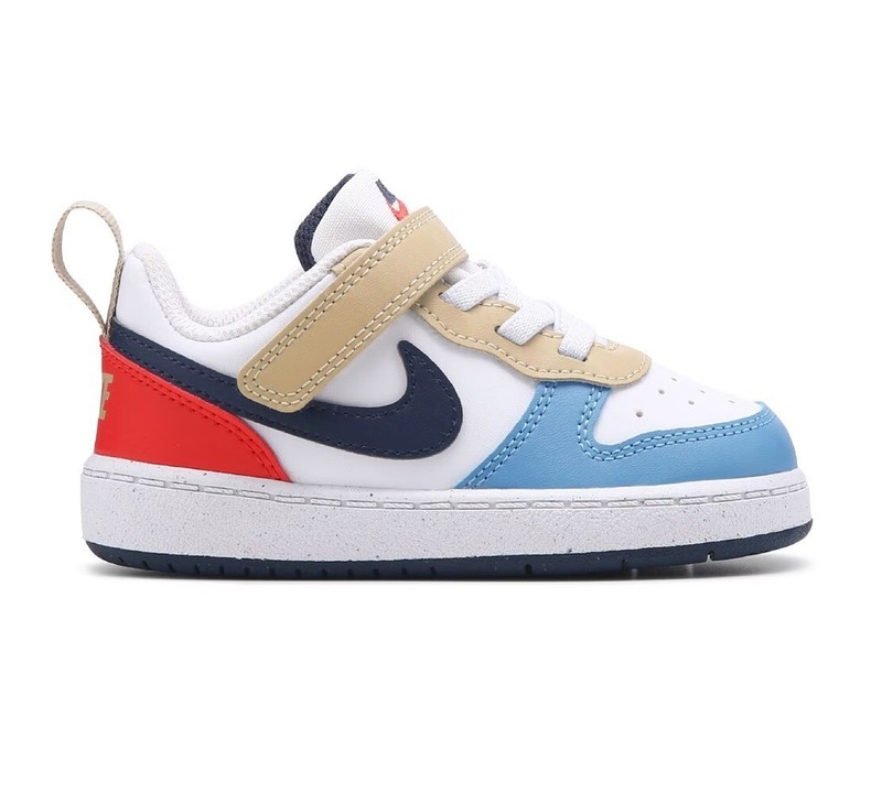 Toddler's Nike Court Borough Low Recraft White Blue Red (DV5458 124)