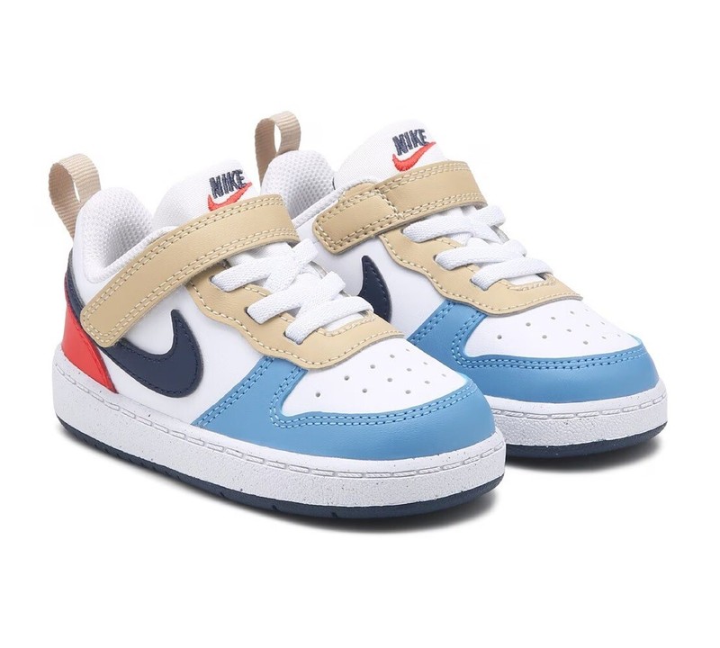 Toddler's Nike Court Borough Low Recraft White Blue Red (DV5458 124)