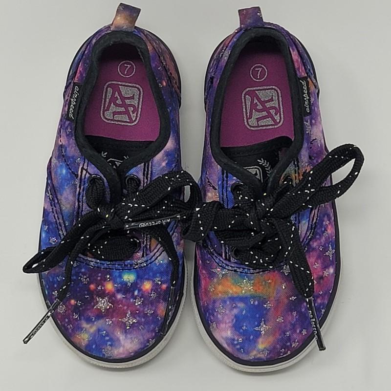 Toddler Shoes Size 7 Galaxy Sneakers Lace Up Canvas Skateboard Style Space Stars