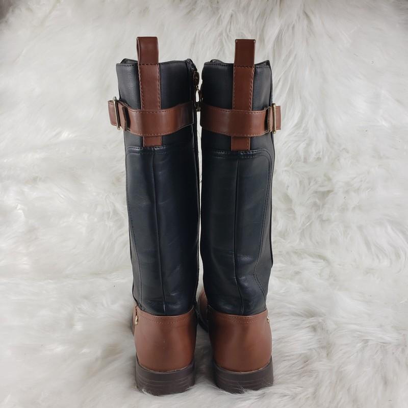 TOMMY HILFIGER Black Brown Riding Style Boots Youth Size US 2 EUR 32.5