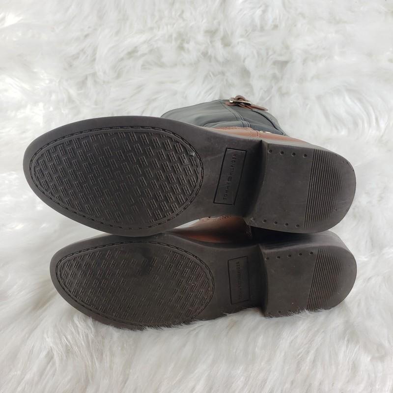 TOMMY HILFIGER Black Brown Riding Style Boots Youth Size US 2 EUR 32.5
