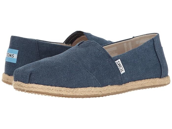 TOMS 10009758 Classic Navy Washed Canvas Womens Size 7 M