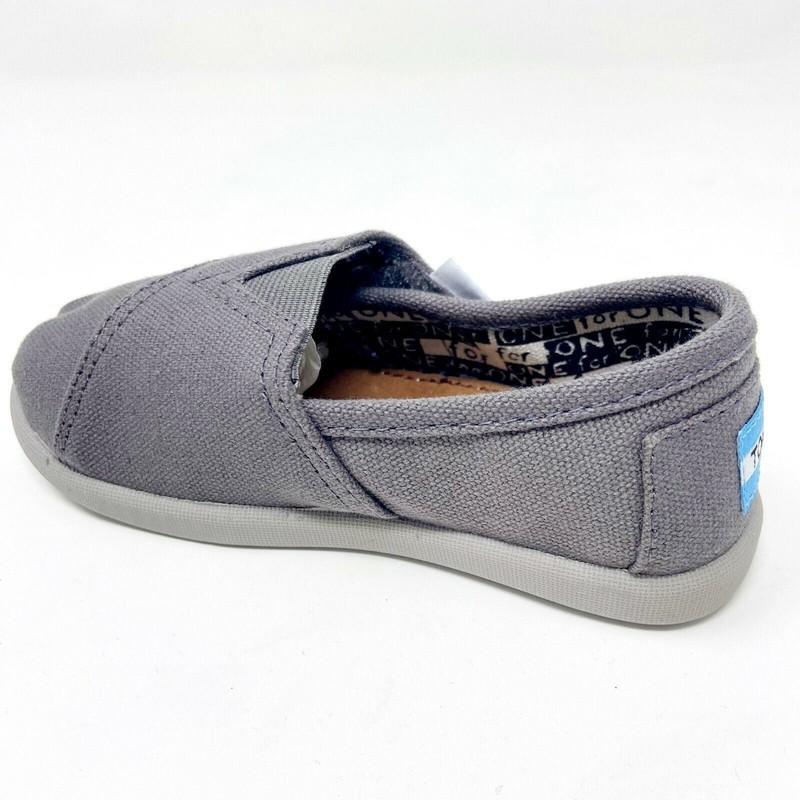 Toms Classics Ash Tiny Toddler Slip On Casual Canvas Flat Shoes