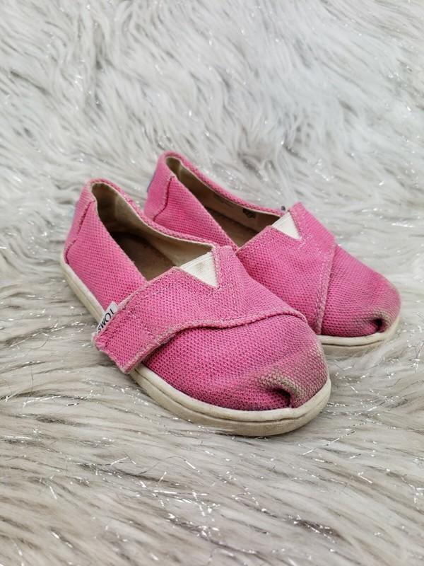 TOMS Girls Toddler Size 7 Pink Slip On Casual Comfort Shoes