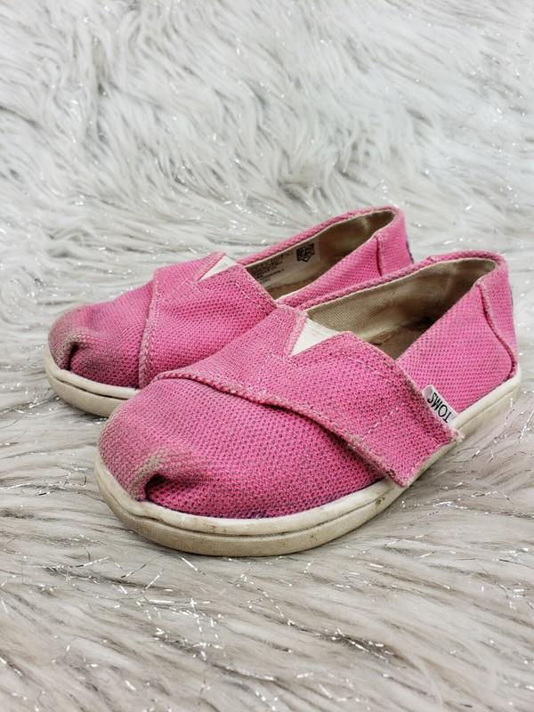 TOMS Girls Toddler Size 7 Pink Slip On Casual Comfort Shoes