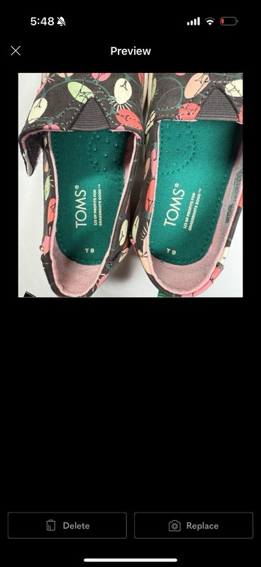 Toms Toddler Girl Shoes Glow In The Dark Slip On Shoes School NWT Size 9C /T9