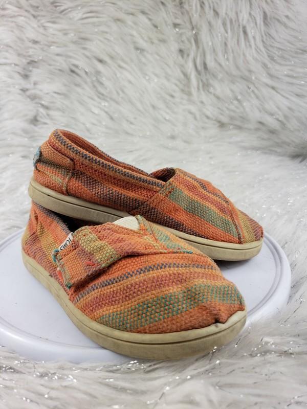 TOMS Toddler Size 9 Kids Multicolor Orange Slip On Shoes