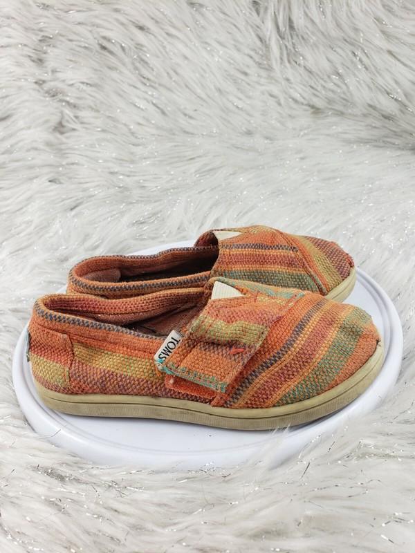 TOMS Toddler Size 9 Kids Multicolor Orange Slip On Shoes