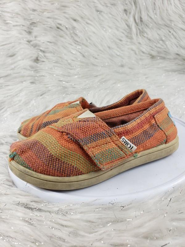 TOMS Toddler Size 9 Kids Multicolor Orange Slip On Shoes