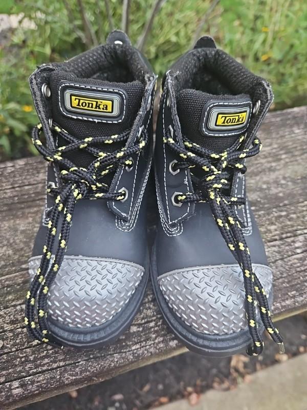 Tonka Hasbro Boys Size 7.5 Black Lace Up Hiker Boots Shoes