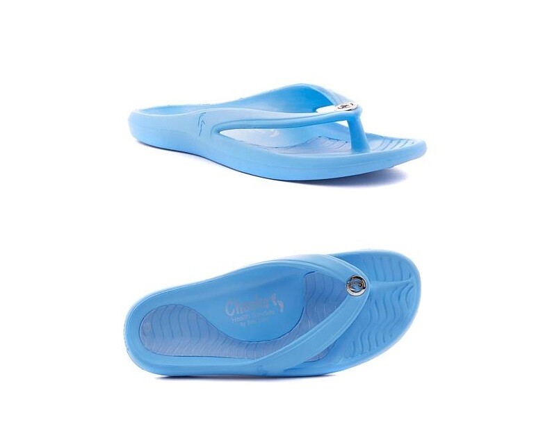 Tony Little Cheeks Medallion Health Sandals One Piece Foot Technology Blue 9