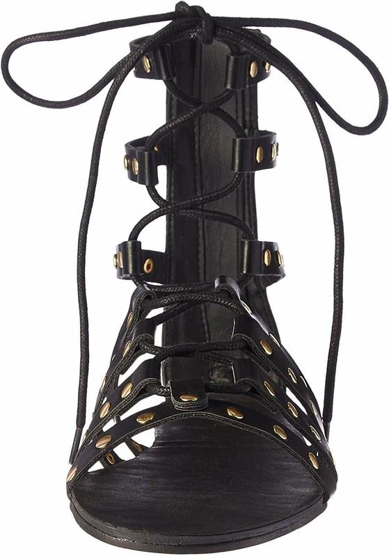 Top Line Womens Allycat Gladiator Strappy Heel Studded Sandals Black Size 8