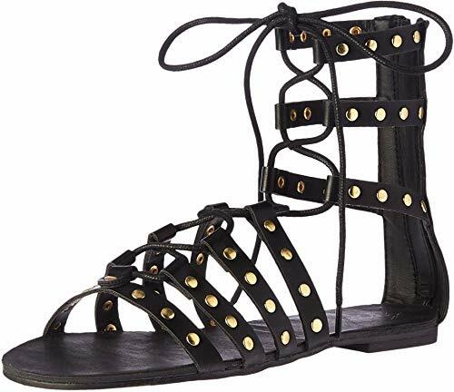 Top Line Womens Allycat Gladiator Strappy Heel Studded Sandals Black Size 8