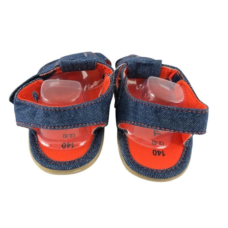 Total Baby Sandals Rubber Sole Denim Fisherman Hook & Loop US Size 9-12 Months