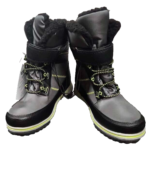 Totes Boys Bailey Winter Thermolite Snow Boots Kids Waterproof Shell Sz. 1M NWT