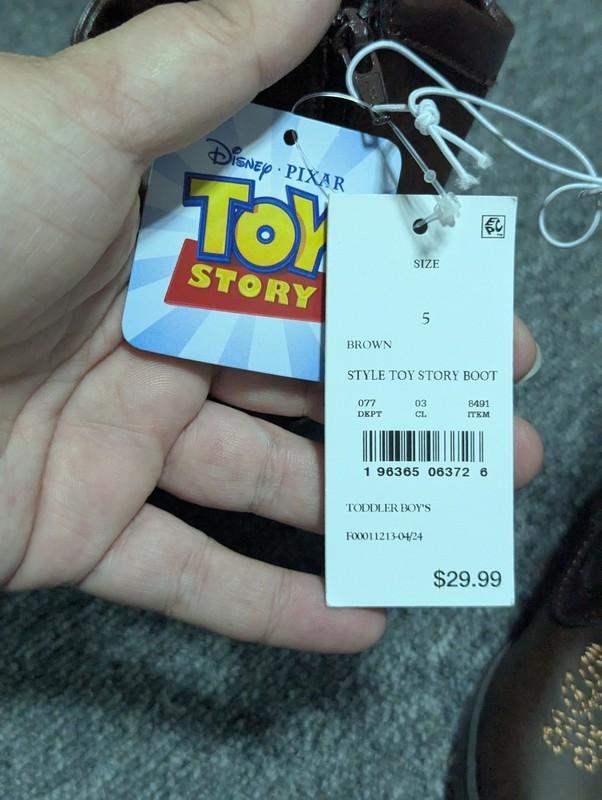 Toy Story Toddler Cow Boy Boots Size 5 Woody Brown Disney New