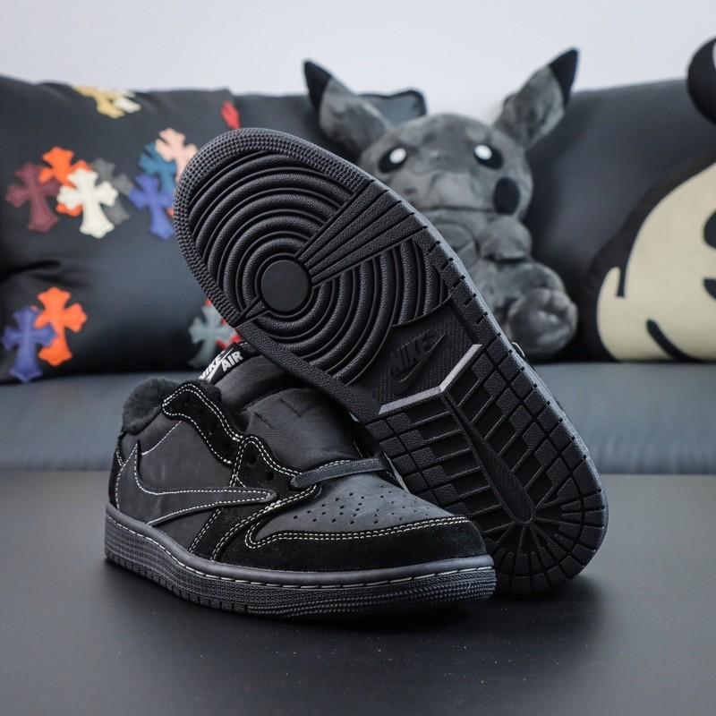 Travis Sc0tt AJ1 Retro Low Black Phantom Fashion Unisex Sneakers