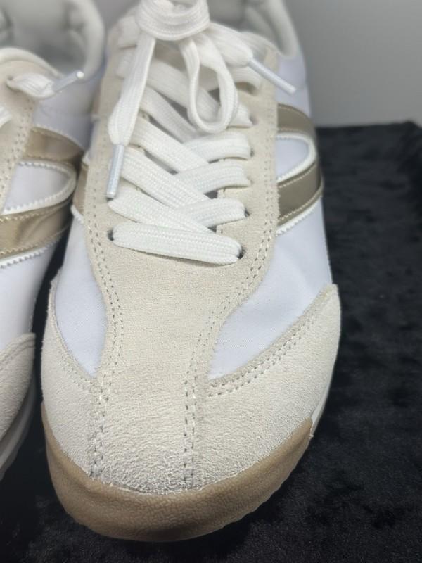 Tretorn Rawlins Sneakers 8.5 White & Gold Clean Girl Aesthetic Quiet Luxury 