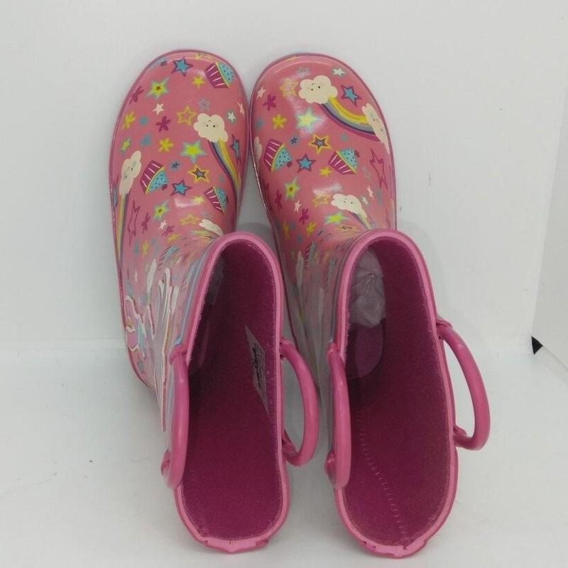 Trolls Poppy Girls Pre-owned Pink W/Graphics Waterproof Rain Boots - Sz. 10