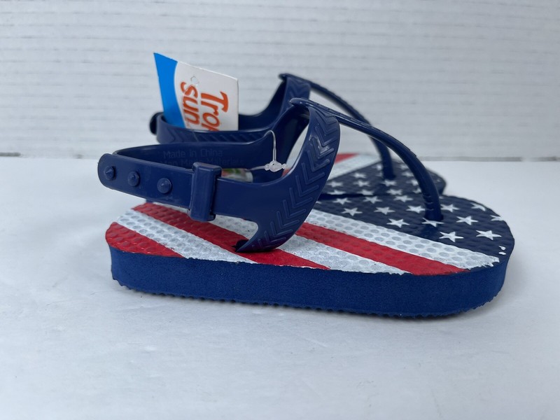 Tropic Sun Toddler Flip Flops American Flag NEW Size 5/6