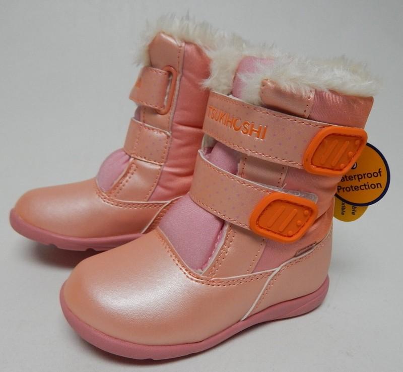 Tsukihoshi Teddy Size 7 M (T) EU 23 Toddlers Girls Waterproof Winter Boots Pink