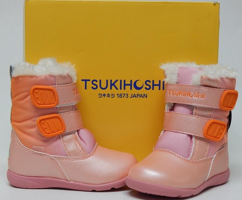 Tsukihoshi Teddy Size 7 M (T) EU 23 Toddlers Girls Waterproof Winter Boots Pink
