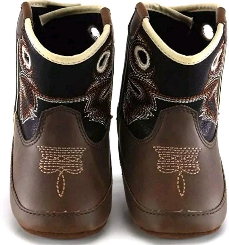 Twister- Baby Bucker Boots Size 0 Stitched Brown Black Brand New