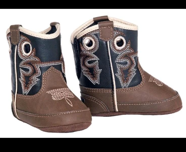 Twister- Baby Bucker Boots Size 0 Stitched Brown Black Brand New
