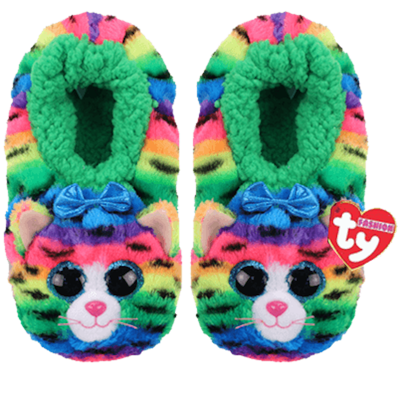Ty TIGERLY Cat 8.125"L (unstretched 7.5") Fashion Slipper Socks Kid Medium (1-3)