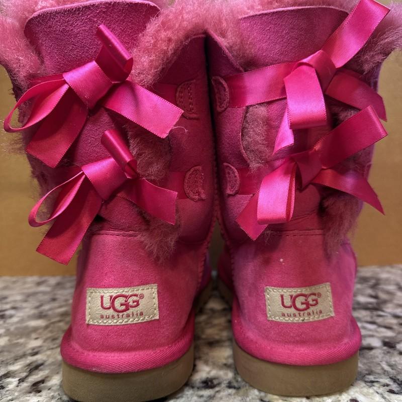 Ugg Australia Bailey Bow Boot In Cerise (Hot Pink) Size 6