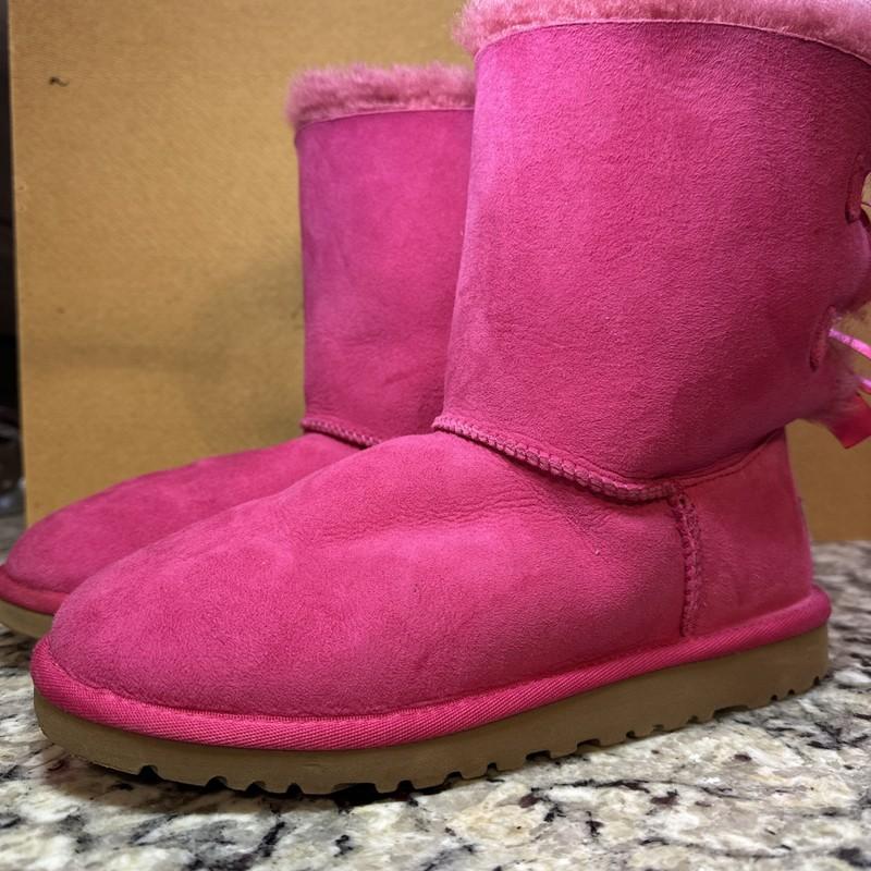 Ugg Australia Bailey Bow Boot In Cerise (Hot Pink) Size 6
