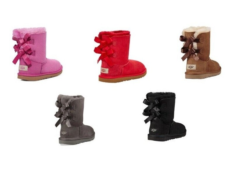 UGG Australia Bailey Bow II Chestnut Brown Girls Boot 5 M 35 Big Kids