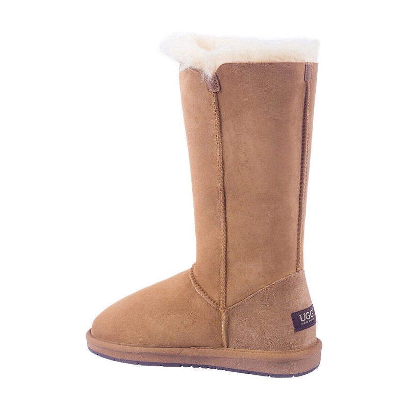 UGG Button Boots Womens Mens Mini Short Tall Classic Sheepskin Non-Slip Chestnut