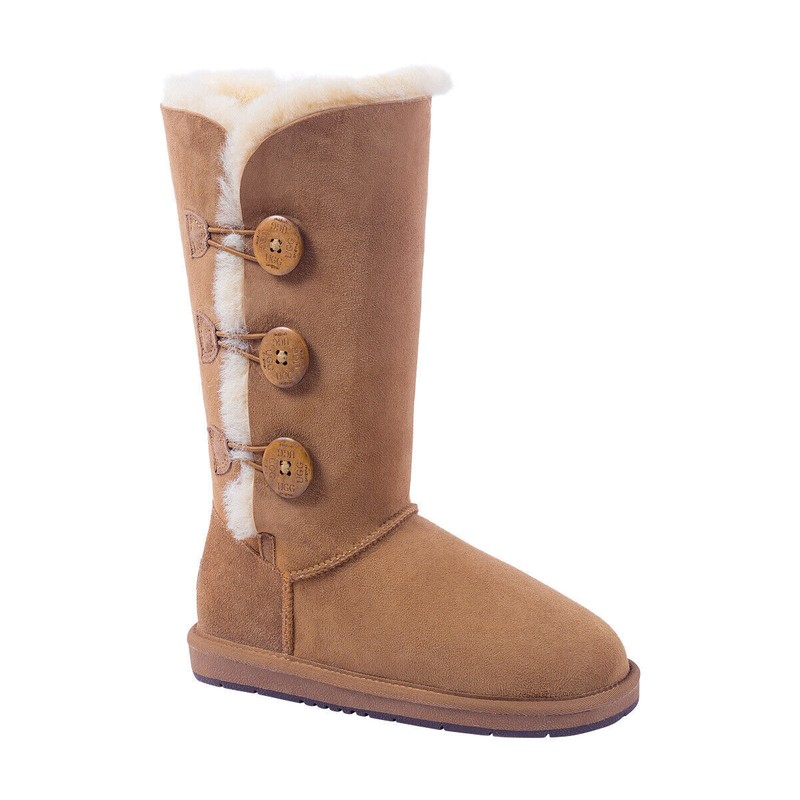 UGG Button Boots Womens Mens Mini Short Tall Classic Sheepskin Non-Slip Chestnut
