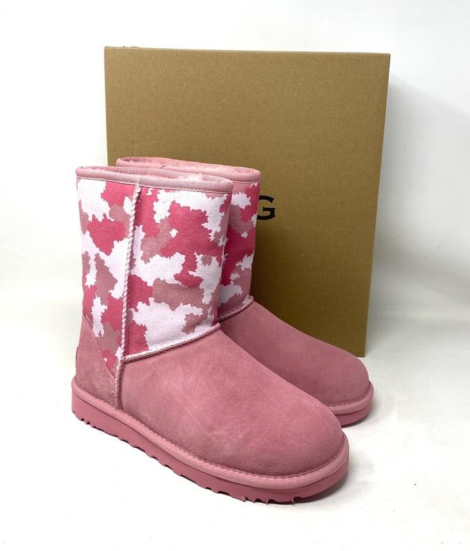 UGG Classic Short Jagged Camo Pink Boots Winter Suede Women's Size 1146110 HNPN