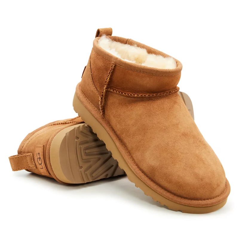 UGG Classic Ultra Mini Chestnut Boots Sheepskin Wool Women's shoes New and Box
