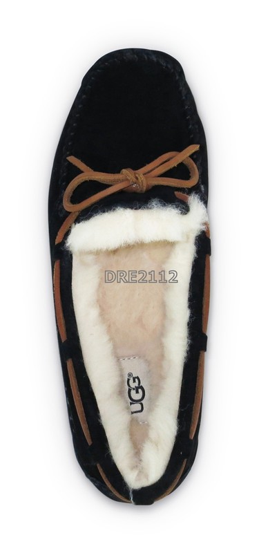 UGG Dakota Black Suede Fur Slippers Womens Size 8 -NIB