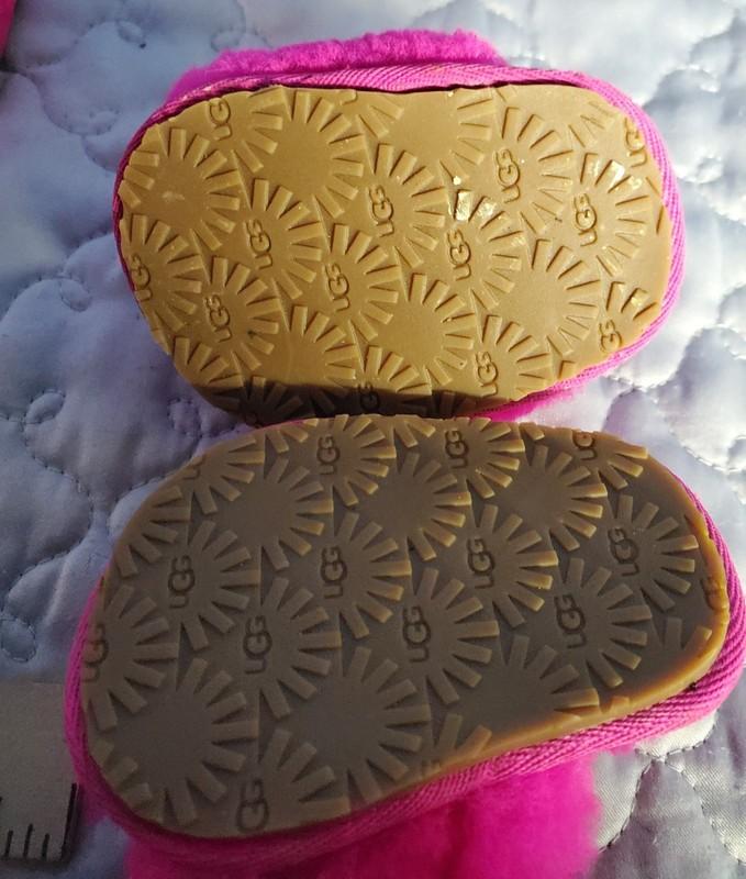 Ugg Fluff Yeah Hot Pink Girls Sheepskin Slingback Slippers 6-12 Months