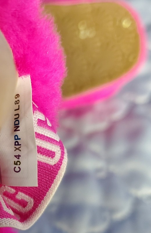 Ugg Fluff Yeah Hot Pink Girls Sheepskin Slingback Slippers 6-12 Months