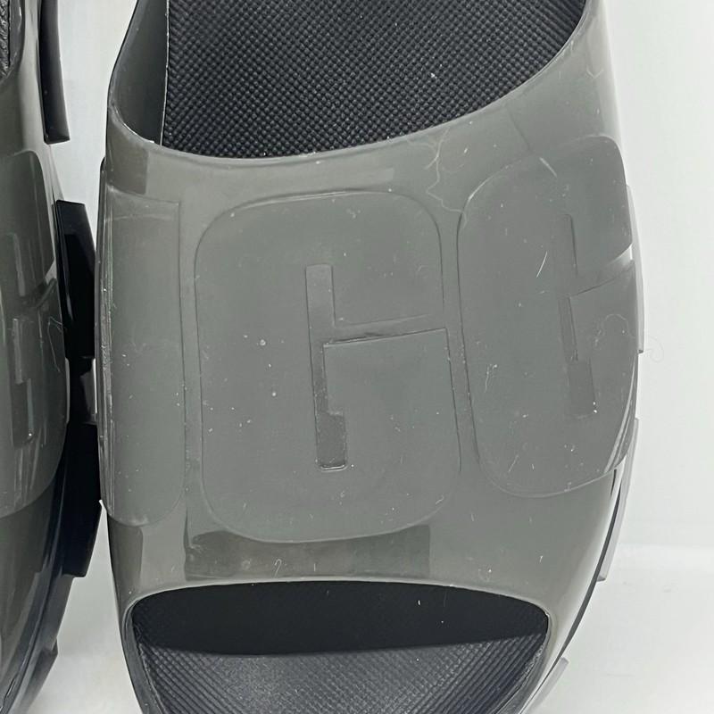 UGG Jella Clear Slide Sandals Platform Clear Black Gray Womens Size 10B