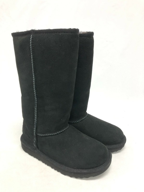 UGG Kid's Classic Tall II Black Sheepskin Boots 1017713K