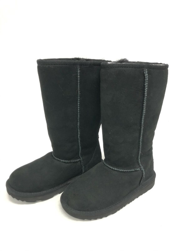 UGG Kid's Classic Tall II Black Sheepskin Boots 1017713K
