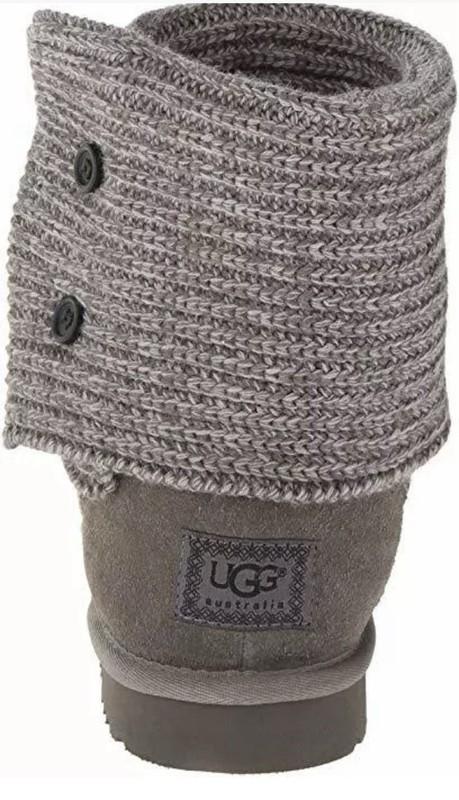UGG Kids Cardy Gray Tall Or Foldover Knit Boots 5649 Little Kids Size 2
