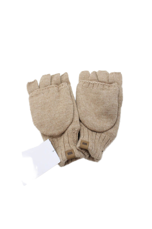 UGG Mens Knit Flip Mittens - Camel Size S/M