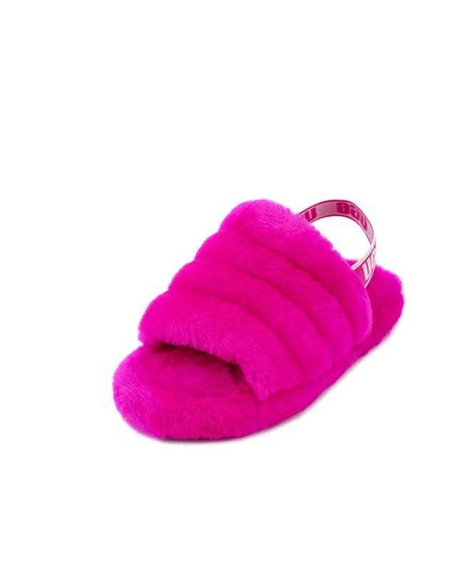 UGG Rock Rose Fluff Yeah Slide Sheepskin Sandals Youth 6 Fits Women US 8