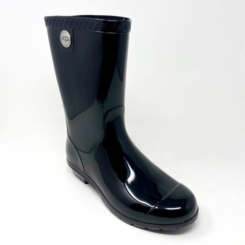 UGG Sienna Black Womens Waterproof Rubber Outdoor Winter Rain Boots 1014452