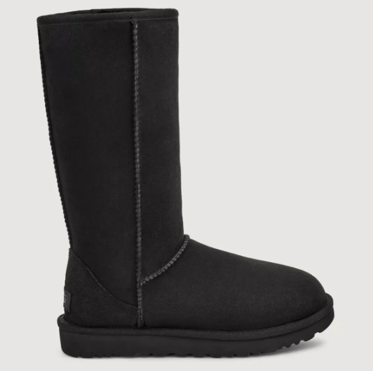 UGG Women’s Classic Tall II Boots Black Suede Sheepskin AUTHENTIC -NEW W/ Box
